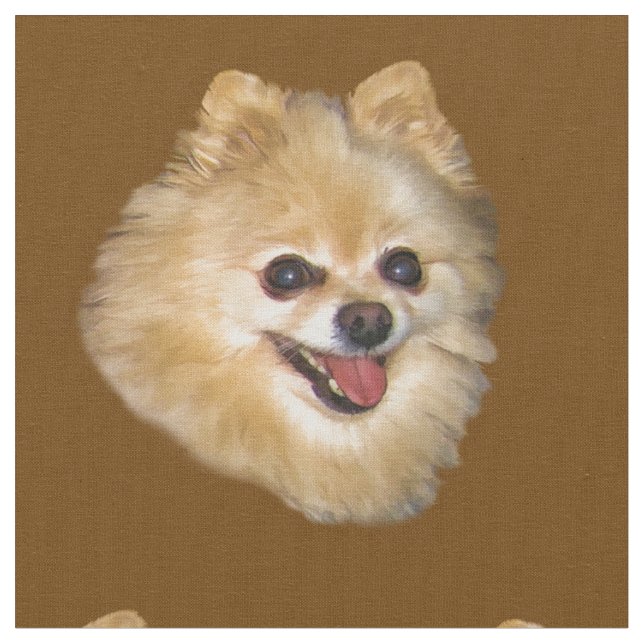 Pomeranian Dog Customisable Fabric (Close Up)