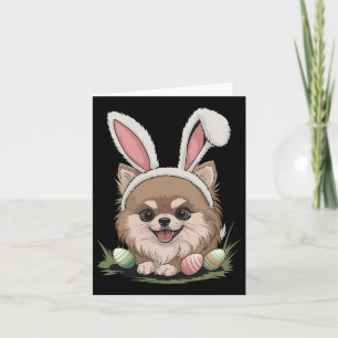 Pomeranian Dog Easter Bunny Card