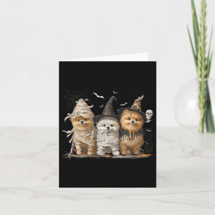 Pomeranian Dog Ed Ghost Halloween Card