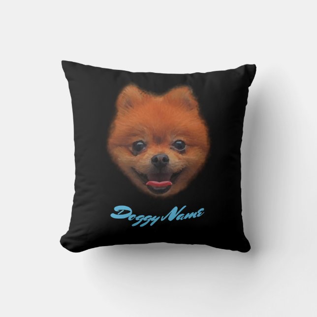 Pomeranian Dog Face Create Your Own Cushion (Front)