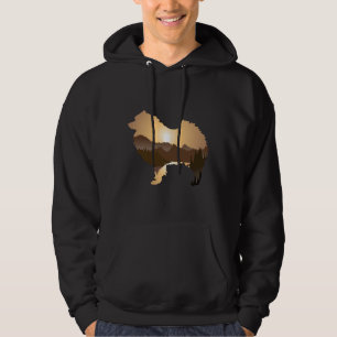 Pomeranian Dog Forest Mountain Sunset Pomeranian D Hoodie