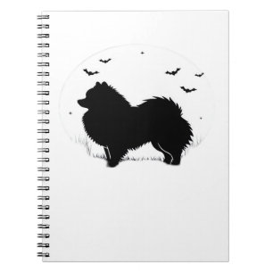 Pomeranian Dog – Halloween Moon Silhouette Classic Notebook