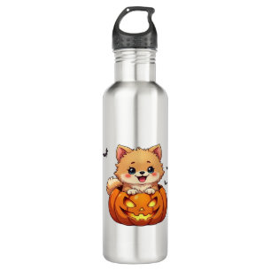 Pomeranian dog Happy Halloween pumpkin Classic T-S 710 Ml Water Bottle