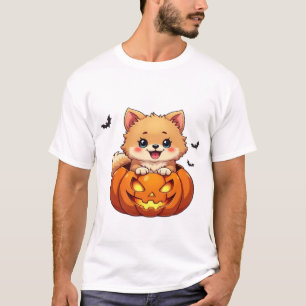 Pomeranian dog Happy Halloween pumpkin Classic T-S T-Shirt