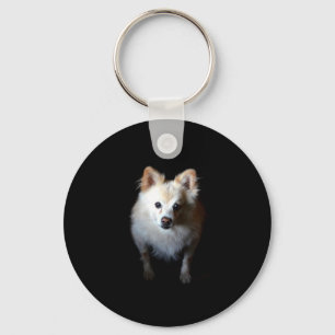Pomeranian Dog in Dark Keychain