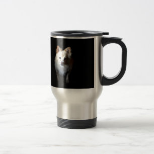 Pomeranian Dog in Dark Travel Mug