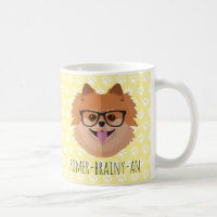 Pomeranian Dog In Nerd Glasses | POMER-BRAINY-AN
