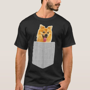 Pomeranian Dog In Pocket Funny Pom Puppy T-Shirt