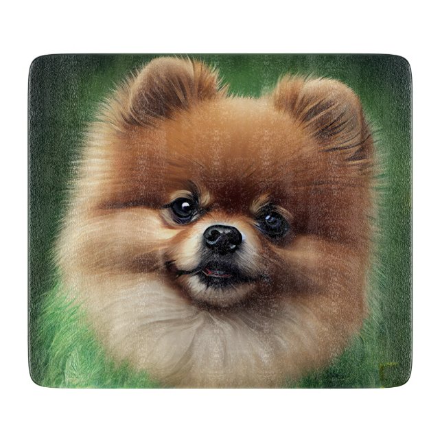 Pomeranian Dog in St. Patrick's Day Dress Cutting Board (Front)