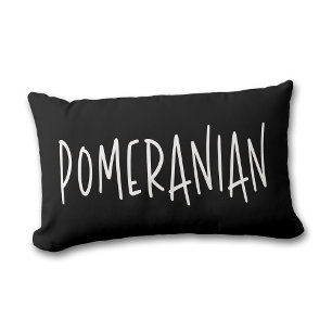 Pomeranian Dog Lover & Owner Chic Black & White Lumbar Cushion