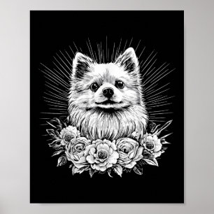 Pomeranian Dog Lover Retro Style Tattoo _1  Poster