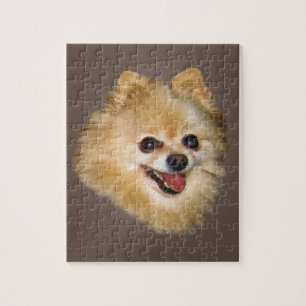 Pomeranian Dog on Brown Puzzle
