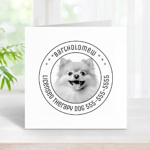 Pomeranian Dog Pet Photo Round Rubber Stamp