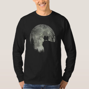 Pomeranian Dog Pom And Moon Halloween T-Shirt