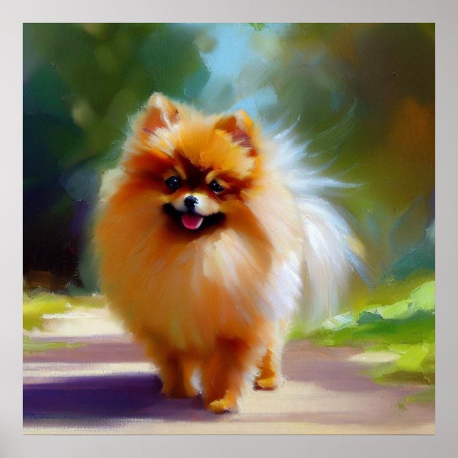 Pomeranian Dog Portrait Poster (Front)