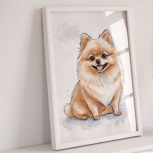 Pomeranian | Dog Print | Dog Art Print (Pomeranian Art Print)