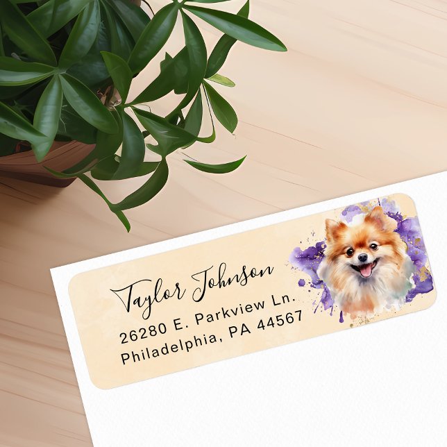 Pomeranian Dog Return Address Label (Creator Uploaded)
