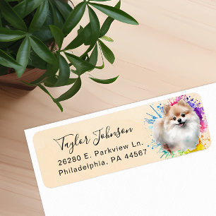 Pomeranian Dog Return Address Label