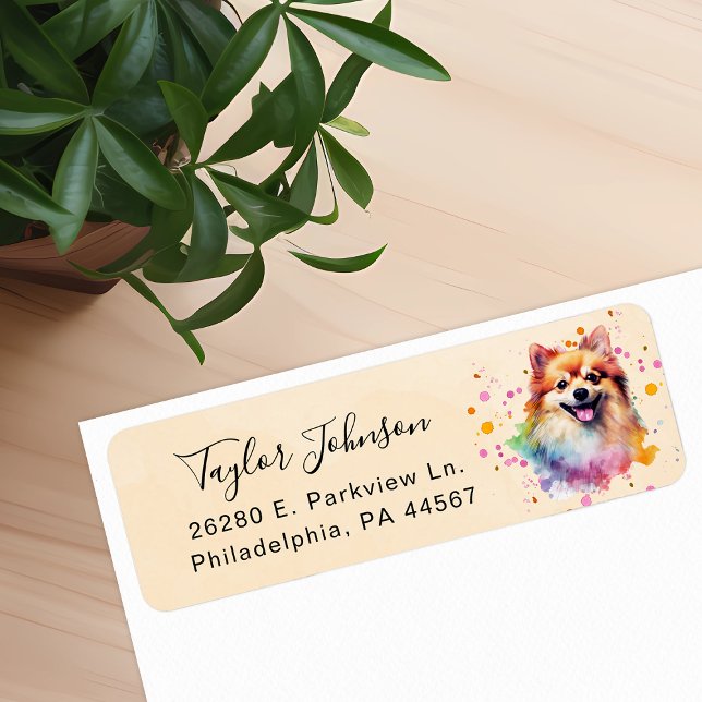 Pomeranian Dog Return Address Label (Creator Uploaded)