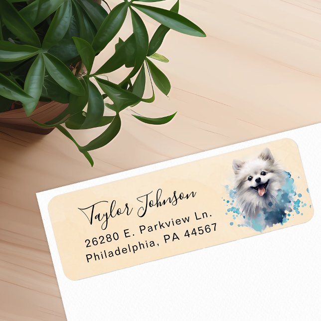 Pomeranian Dog Return Address Label (Creator Uploaded)