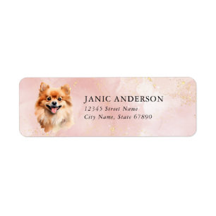Pomeranian Dog Return Address Labels