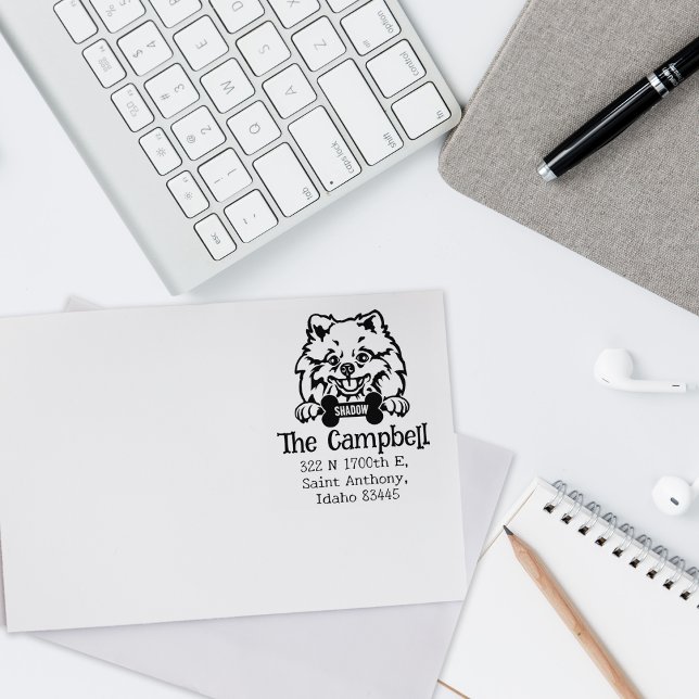 Pomeranian Dog, Return Address,  Rubber Stamp (Creator Uploaded)