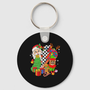 Pomeranian Dog Santa Claus Christmas Key Ring