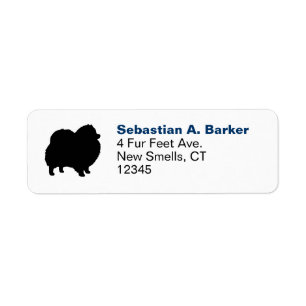 Pomeranian Dog Silhouette Return Address Label