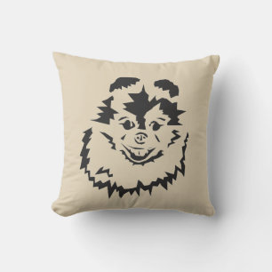 Pomeranian Dog Smiles Throw Pillow