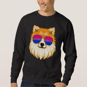 Pomeranian Dog & Sunglasses Bisexual Flag Bisexual Sweatshirt