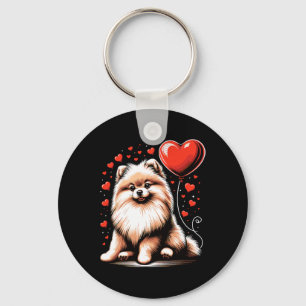 Pomeranian Dog Valentine's Day Dog Owner Valentine Key Ring