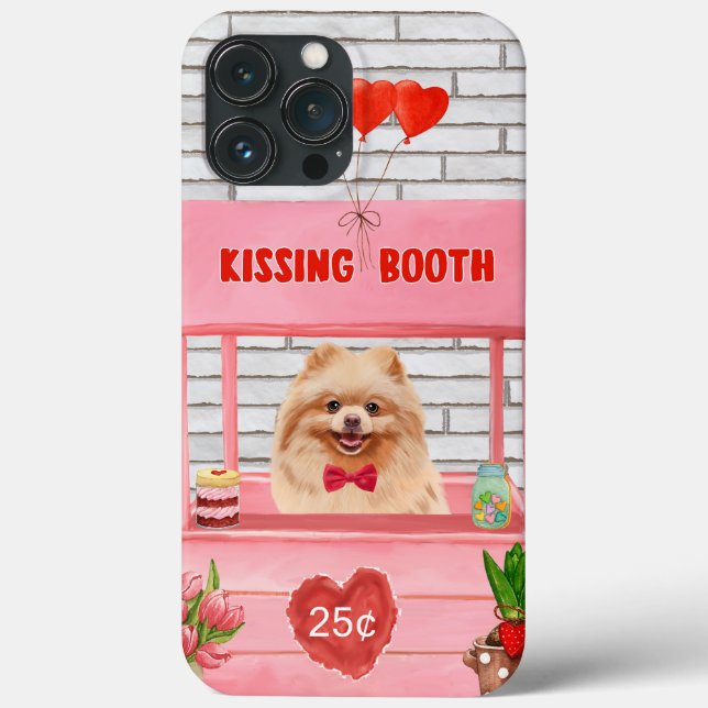 Pomeranian Dog Valentine's Day Kissing Booth Case-Mate iPhone Case (Back)