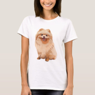 Pomeranian Dog Watercolor Art Painting T-Shirt