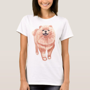 Pomeranian Dog Watercolor Art Painting T-Shirt