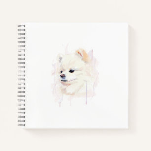 Pomeranian Dog Watercolor Painting Cute Notebook