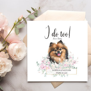Pomeranian Dog Wedding Cocktail Napkins