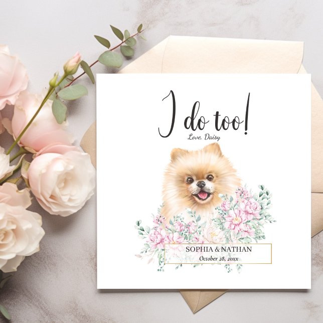Pomeranian Dog Wedding Cocktail Napkins (Creator Uploaded)