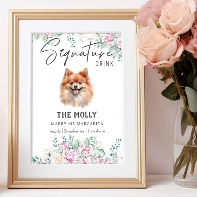 Pomeranian Dog Wedding Signature Drink Sign (Creator Uploaded)