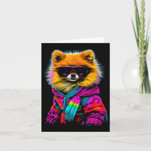 Pomeranian Dog Winter Sports Ski Snowboard Card