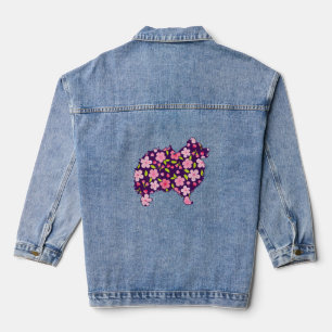 Pomeranian Dogs Flower Pattern Pomeranians Lover Denim Jacket