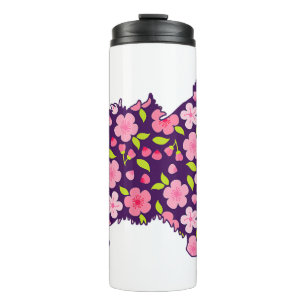 Pomeranian Dogs Flower Pattern Pomeranians Lover Thermal Tumbler
