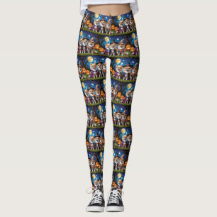 Pomeranian Dogs Pumpkin Halloween Funny  Leggings