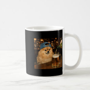 Pomeranian Drinking Beer Shirt Funny Dog Meme Art Coffee Mug