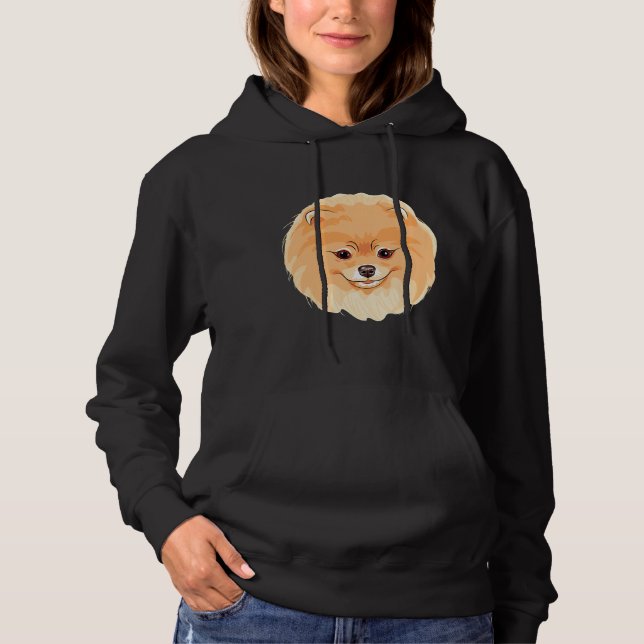 Pomeranian Face Cute Hoodie (Front)