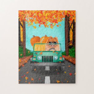 Pomeranian Fall Pumpkin  Jigsaw Puzzle