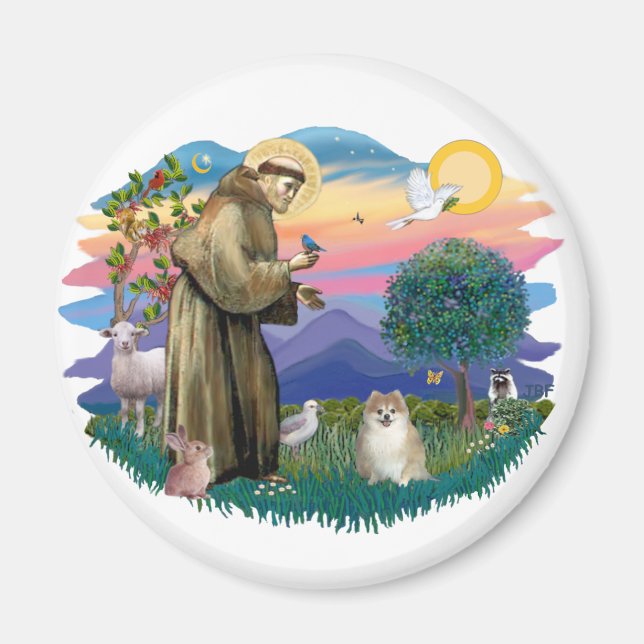 Pomeranian (fawn) magnet (Front)