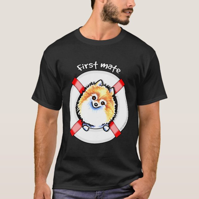 Pomeranian First Mate Fitted T-Shirt (Front)