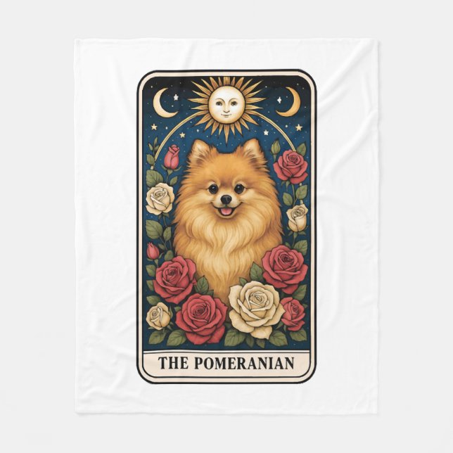 Pomeranian Fleece Blanket (Front)