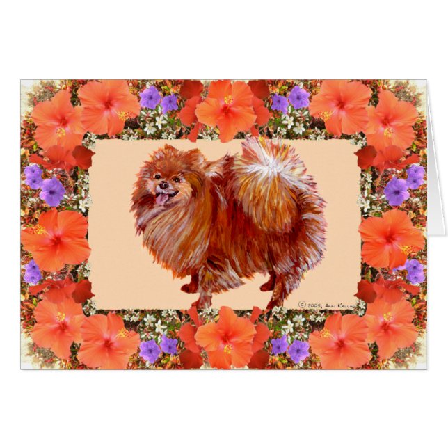 Pomeranian Floral (Front Horizontal)