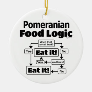 Pomeranian Food Logic Ceramic Ornament